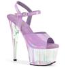 Pleaser - ADORE709HT Sandale à bride à la cheville, Pole dance chaussures - Lilas/Transparent Product image